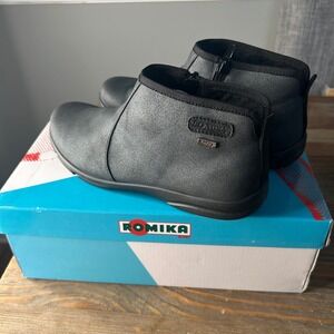 Romika Traveler 08 TopDry Waterproof Ankle Boots Black Zip Up‎ EU 37